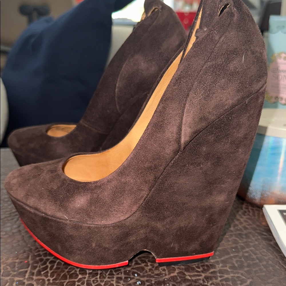 L.A.M.B. Dark Brown Platform Wedges